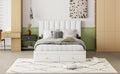 Full Size Upholstered Bed With Hydraulic Storage System And Drawer, White White Pu Leather
