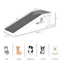 Pawhut Dog Ramp For Bed, Pet Ramp For Dogs With Non Slip Carpet And Top Platform, 49