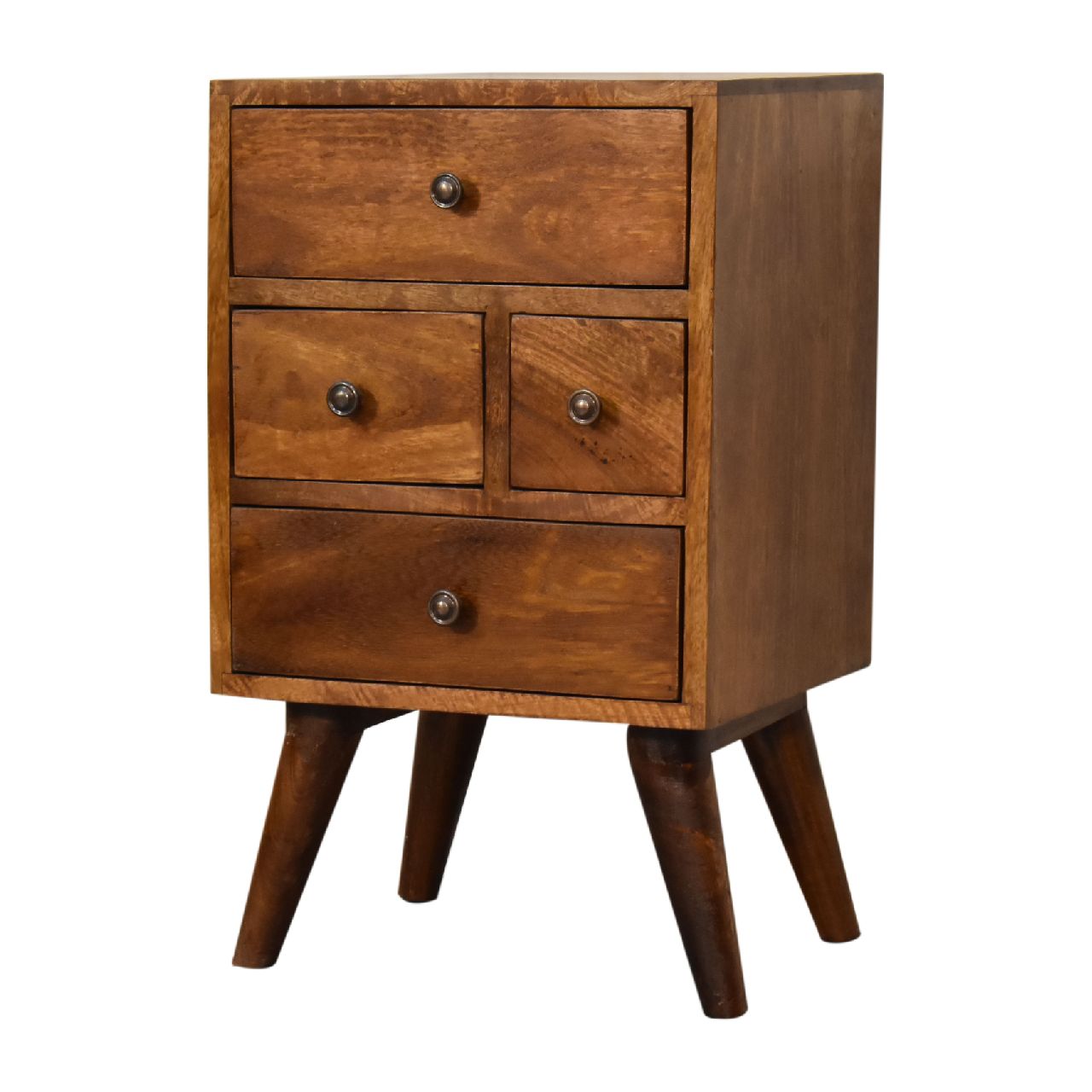 4 Drawer Multi Chestnut Bedside Chestnut Solid Wood