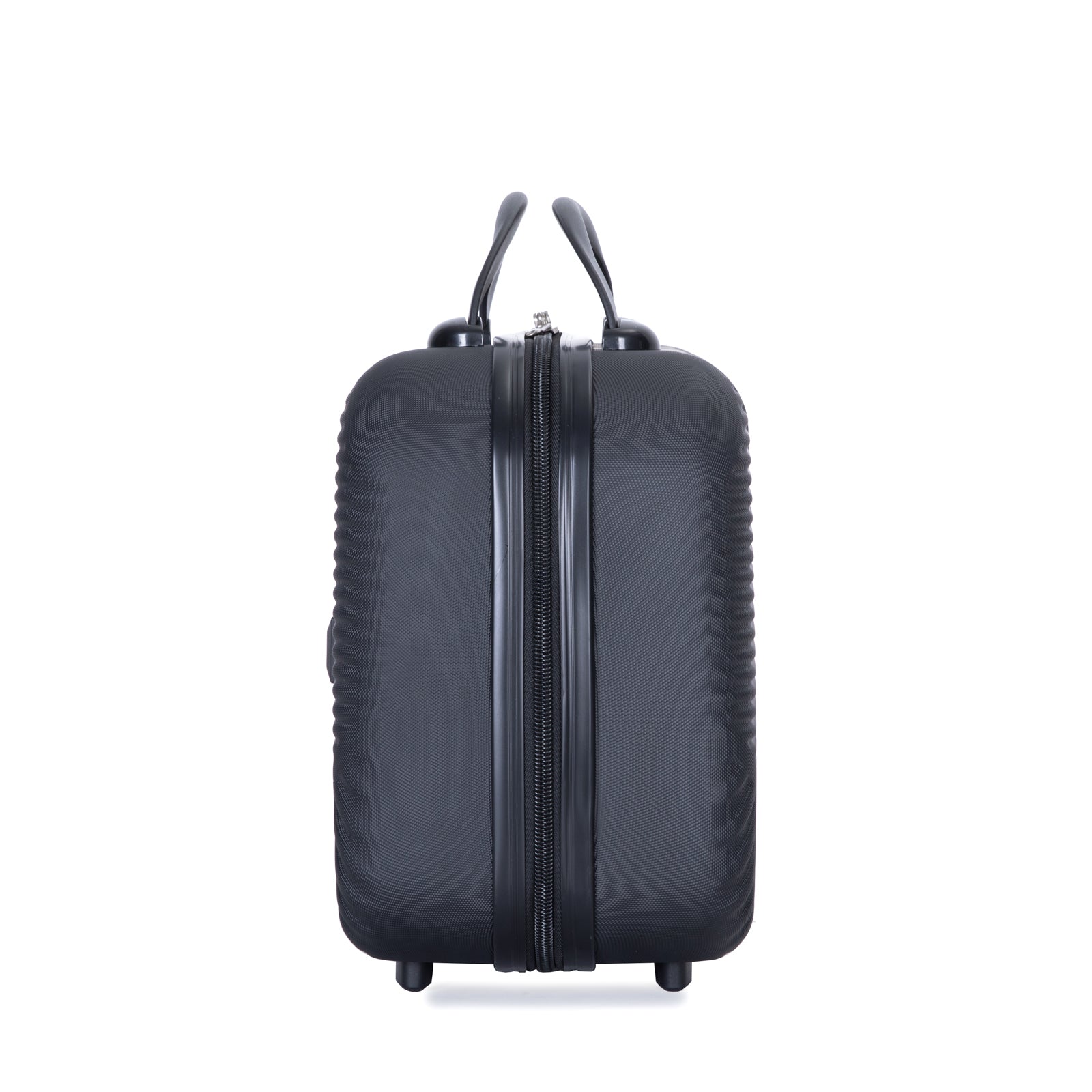 4 piece ABS lightweight suitcase, 14 inch makeup box black-abs