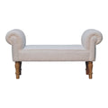 White Boucle Bedroom Bench Cream Foam Wood Fabric