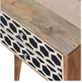 Bone Inlay Scandi Bedside Oak Solid Wood