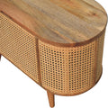 Larrisa Rounded Lid Up Blanket Box Oak Wood Rattan