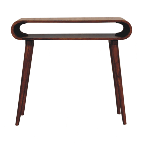 Amaya Nordic Style Console Table Chestnut Solid Wood
