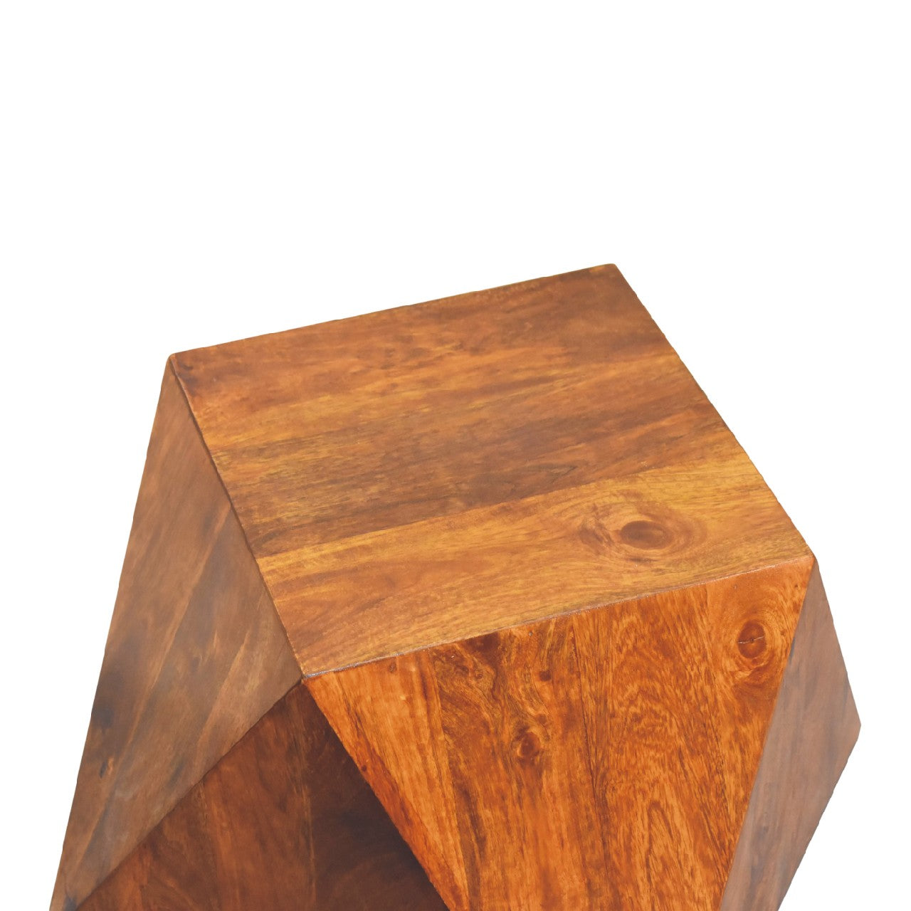 Chestnut Abstract End Table Chestnut Solid Wood