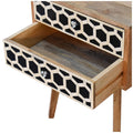 Bone Inlay Scandi Bedside Oak Solid Wood