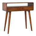 Curved Chestnut Console Table Chestnut Solid Wood