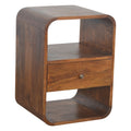 Chestnut Curved Edge Bedside Chestnut Solid Wood