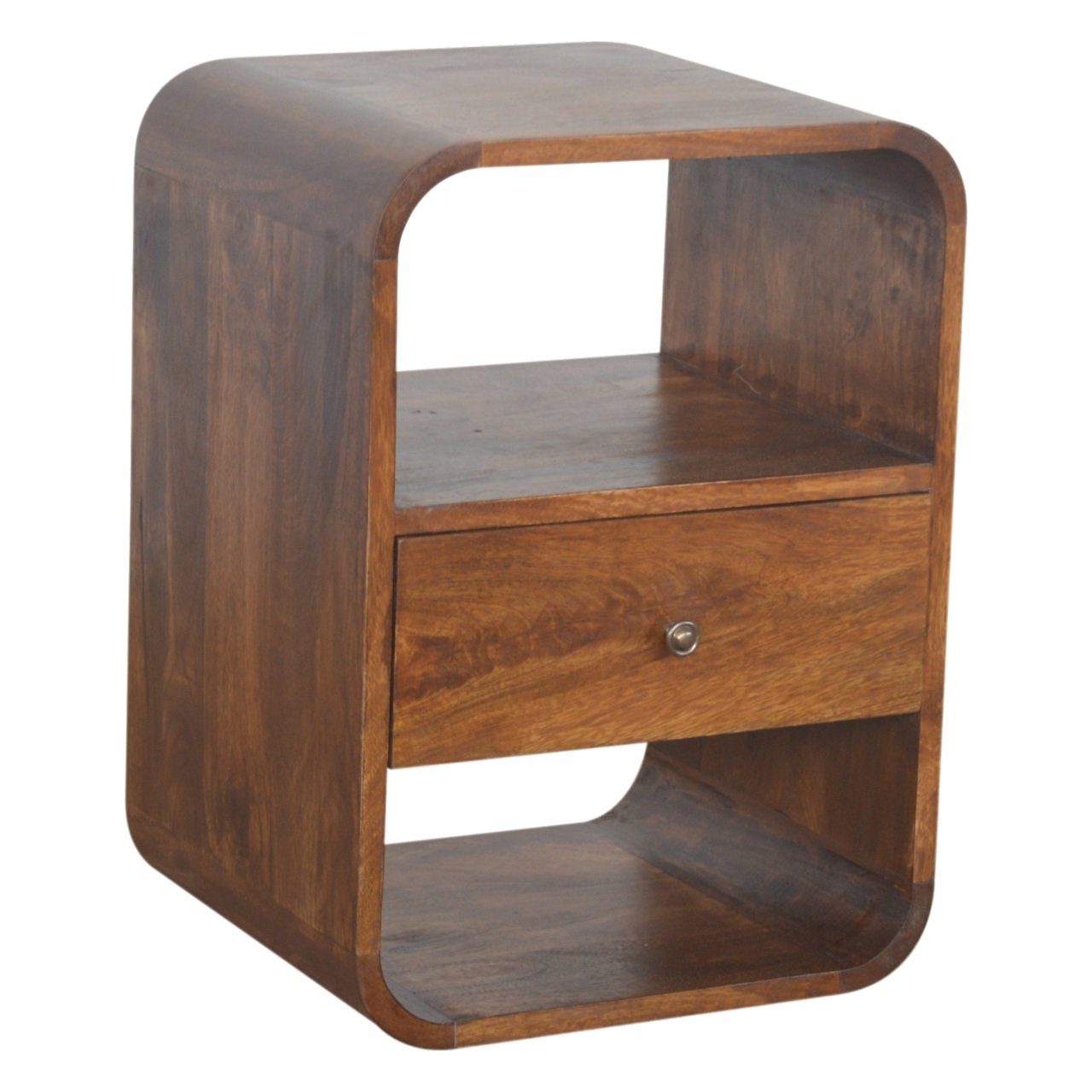 Chestnut Curved Edge Bedside Chestnut Solid Wood