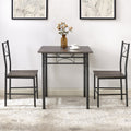 3 Piece Kitchen Dining Room Table Set Grey Chair Grey Gray Dining Room American Design,American Traditional,Antique Metal & Wood Metal & Wood