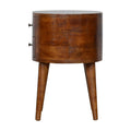 Chestnut Rounded Bedside Table Chestnut Solid Wood