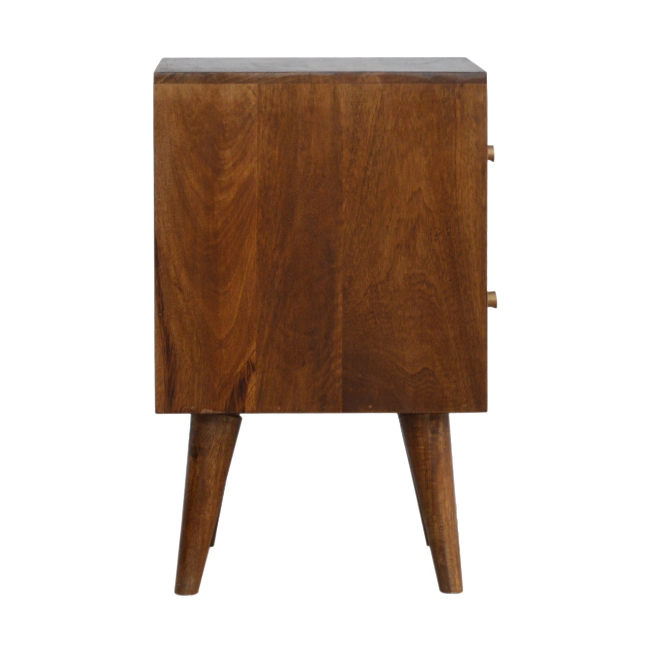 Chestnut Cube Carved Bedside Chestnut Solid Wood