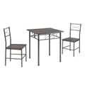 3 Piece Kitchen Dining Room Table Set Grey Chair Grey Gray Dining Room American Design,American Traditional,Antique Metal & Wood Metal & Wood