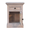 Glazed Stone Bedside Stone White Solid Wood