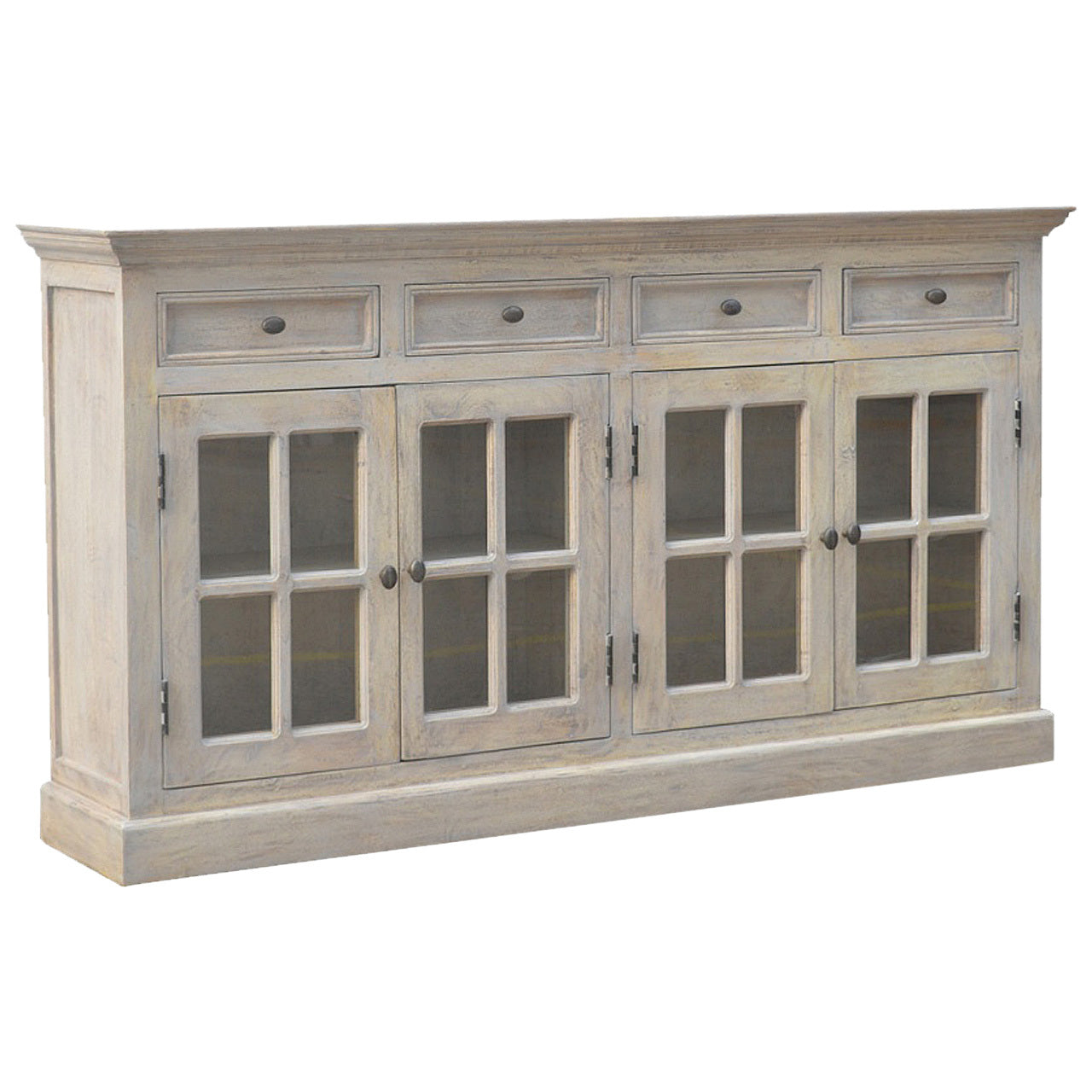 Stone Acid Wash Glazed Sideboard - Stone Gray