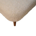 Boucle Cream Square Footstool Cream Brown Light Brown Cotton Primary Living Space Beige Mango Footstool Wood Solid Wood