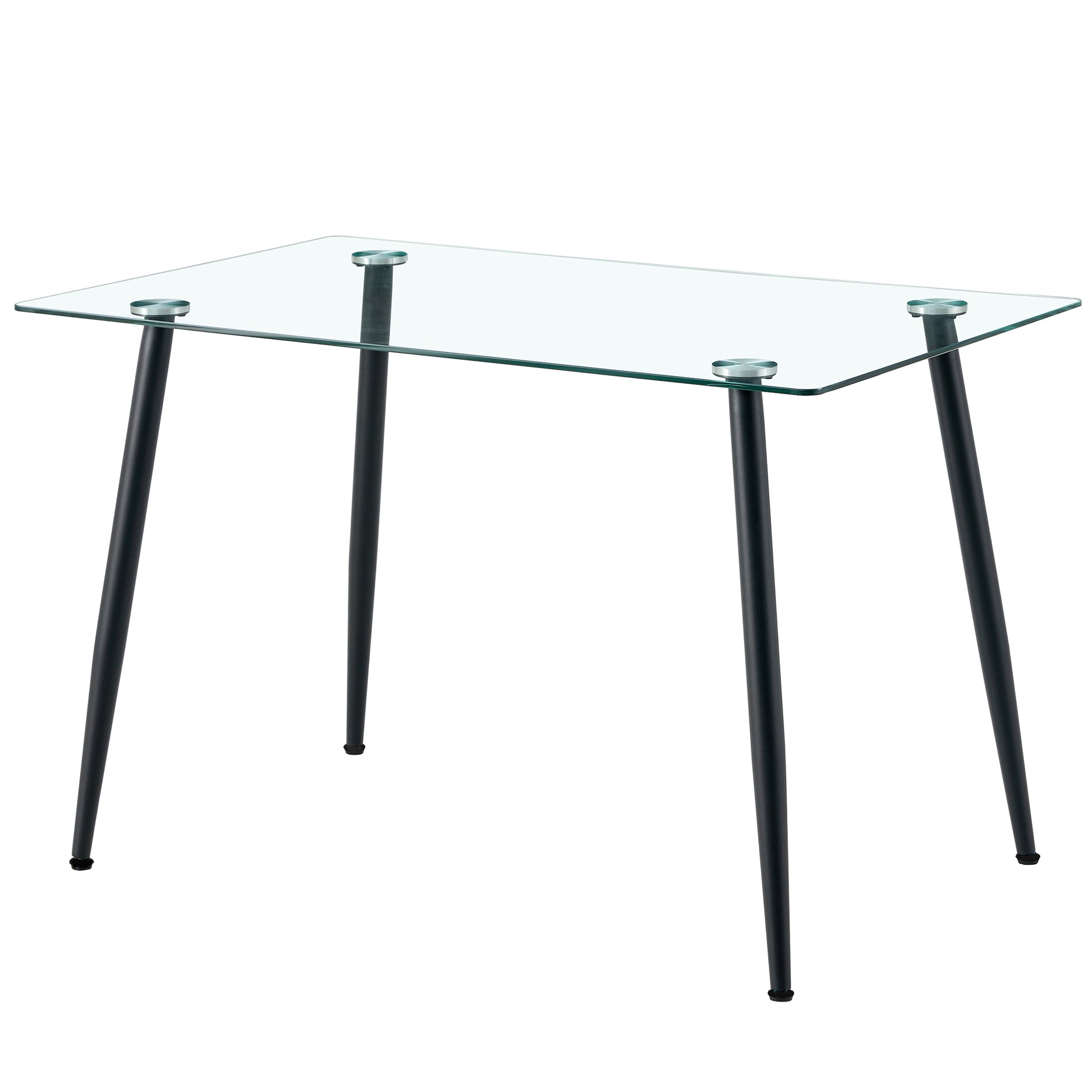 51 Inch Glass Dining Table Set For 4, Dining