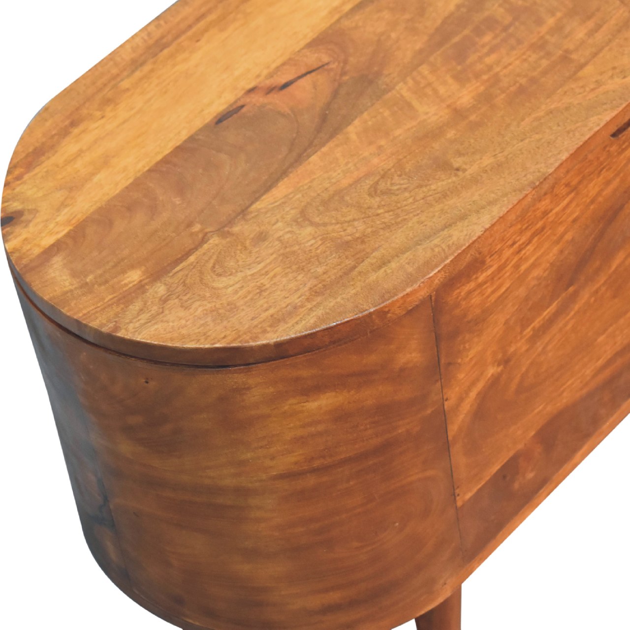 Chestnut Rounded Lid Up Blanket Box Chestnut Solid Wood