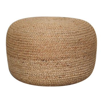 Natural Jute Pouffe Light Brown Primary Living Space Boho,Contemporary,French Country Jute