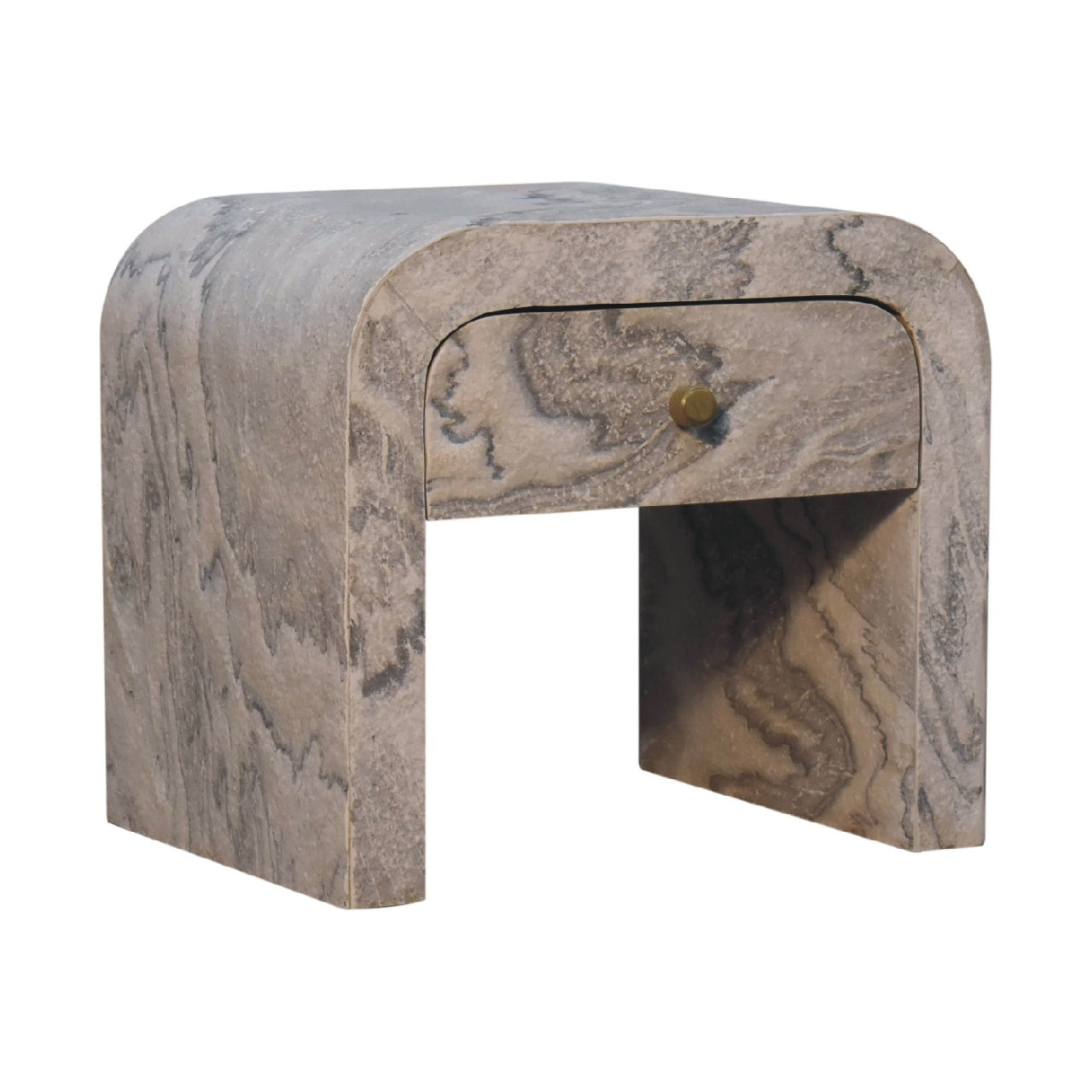 Nouveau Bedside Marble Solid Wood