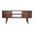 Chestnut Rounded Entertainment Unit Chestnut Solid Wood