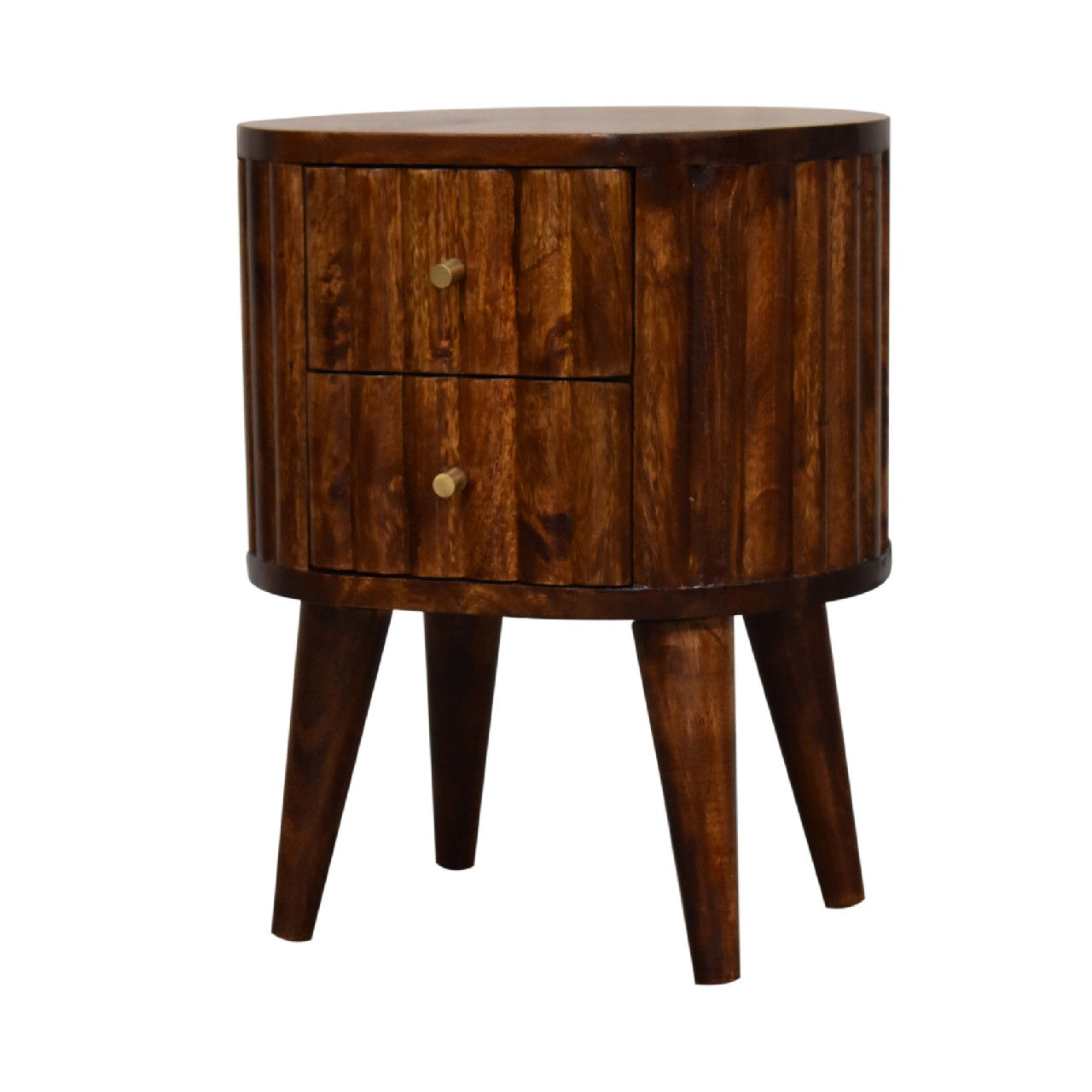 Stripe Chestnut Bedside Chestnut Solid Wood