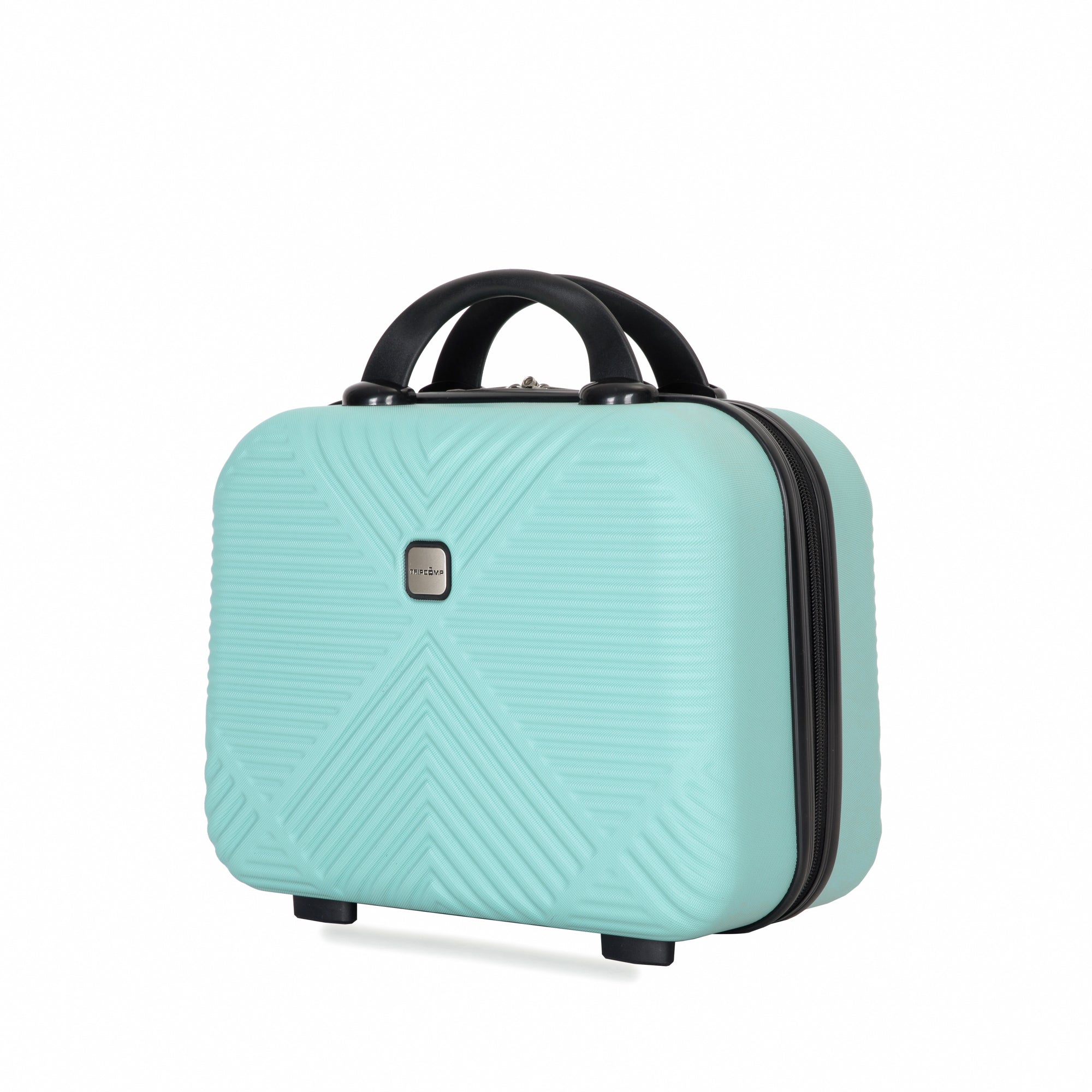 4 piece ABS lightweight suitcase, 14 inch makeup box light blue-abs