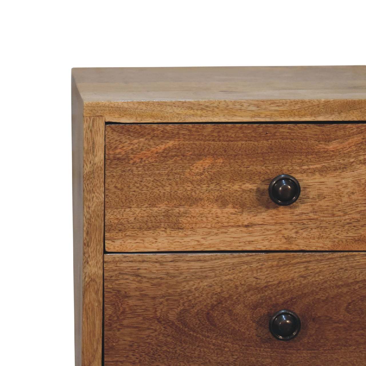 Mini 2 Drawer Oak Ish Bedside Oak Solid Wood