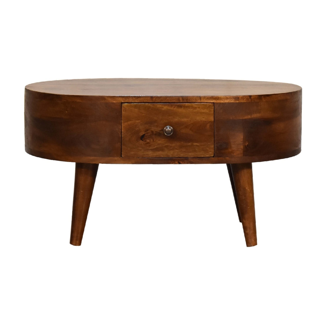 Mini Chestnut Rounded Coffee Table Chestnut Solid Wood