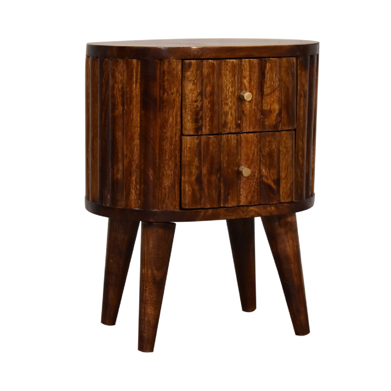 Stripe Chestnut Bedside Chestnut Solid Wood