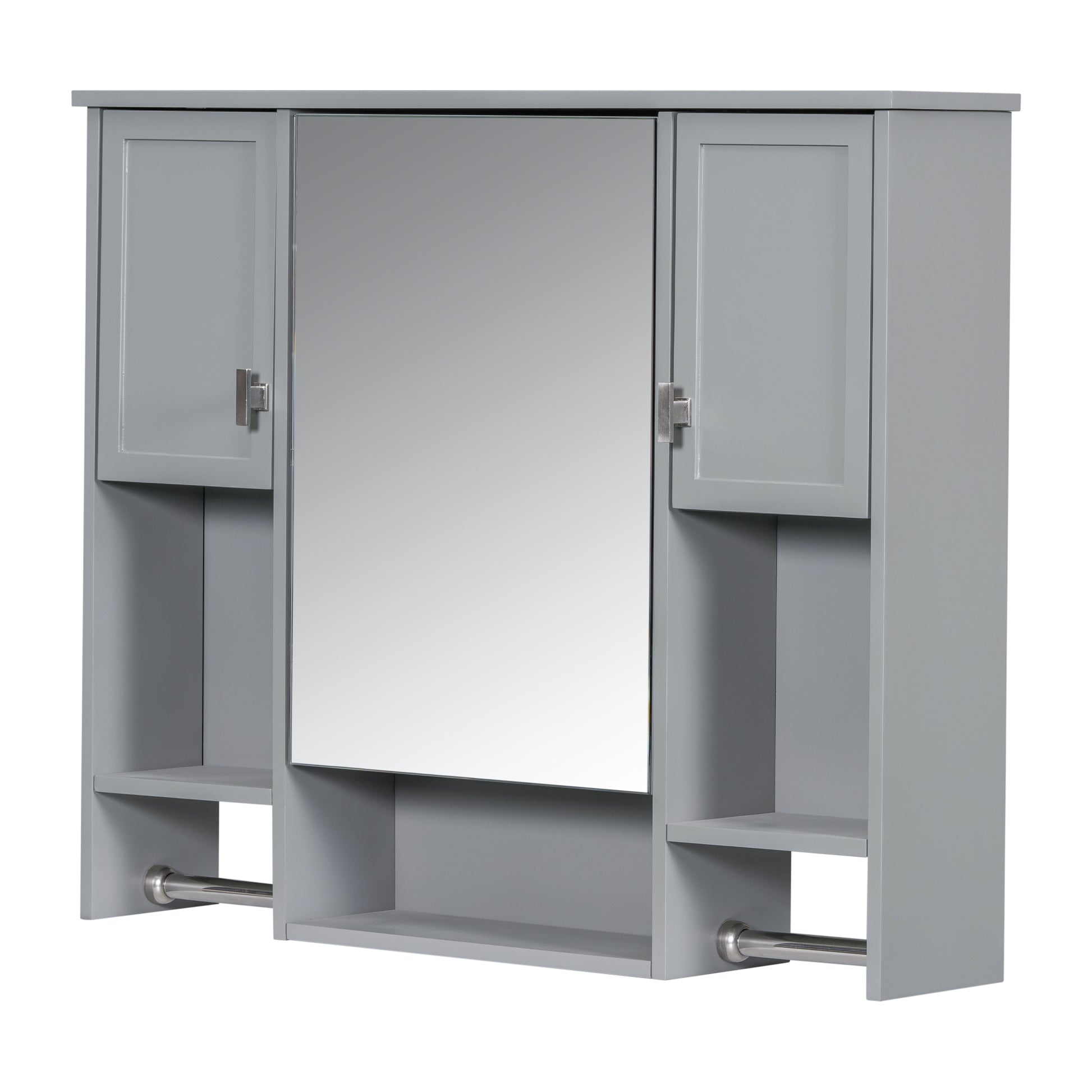 35'' x 28'' Modern Wall Mounted Bathroom Storage grey-2-5+-mirror included-bathroom-wall