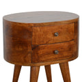 Chestnut Rounded Bedside Table Chestnut Solid Wood