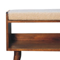 Boucle Nordic Storage Bench Chestnut Foam Wood Fabric