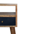 Mini Navy Blue Hand Painted Bedside Navy Solid Wood