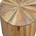 Round Wooden Coffee Table Chestnut Solid Wood