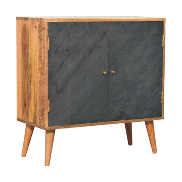 Slade Cabinet - Stone Gray Solid Wood