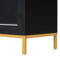 Modern Sideboard With Extra Large Storage Space With Metal Handles And Support Legs For Living Room And Dining Room Black Black Mdf