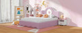 Full Size Upholstered Platform Bed With Led Headboard, Pink Box Spring Not Required Full Pink Wood Bedroom Upholstered