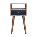 Mini Navy Blue Hand Painted Bedside Navy Solid Wood