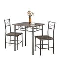 3 Piece Kitchen Dining Room Table Set Grey Chair Grey Gray Dining Room American Design,American Traditional,Antique Metal & Wood Metal & Wood