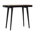 Larissa Carbon Black Console Table Black Wood Rattan