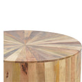 Round Wooden Coffee Table Chestnut Solid Wood