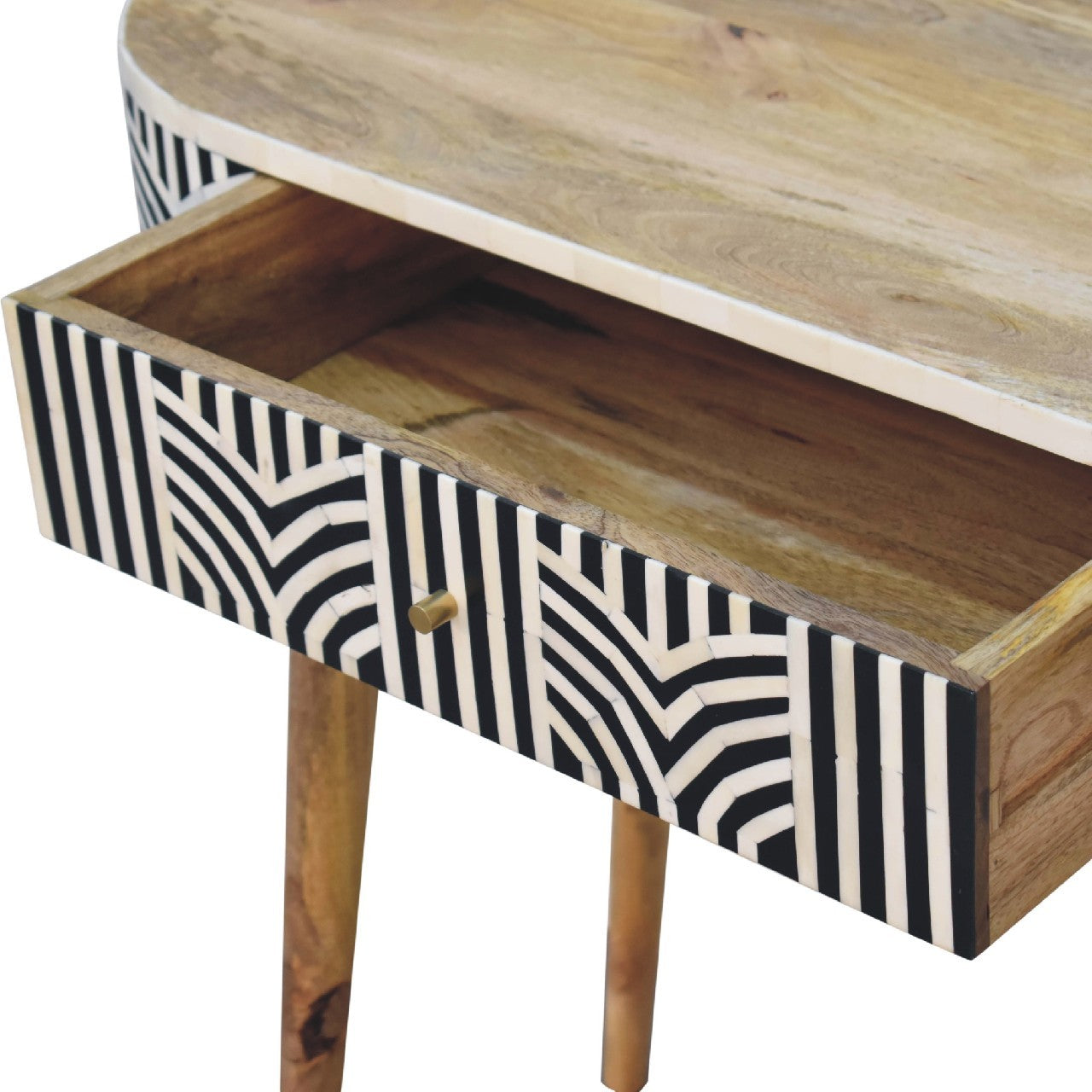 Edessa Bone Inlay Console Table - Oak Solid Wood