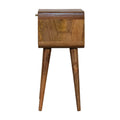 Mini Woven Bedside Oak Wood Rattan