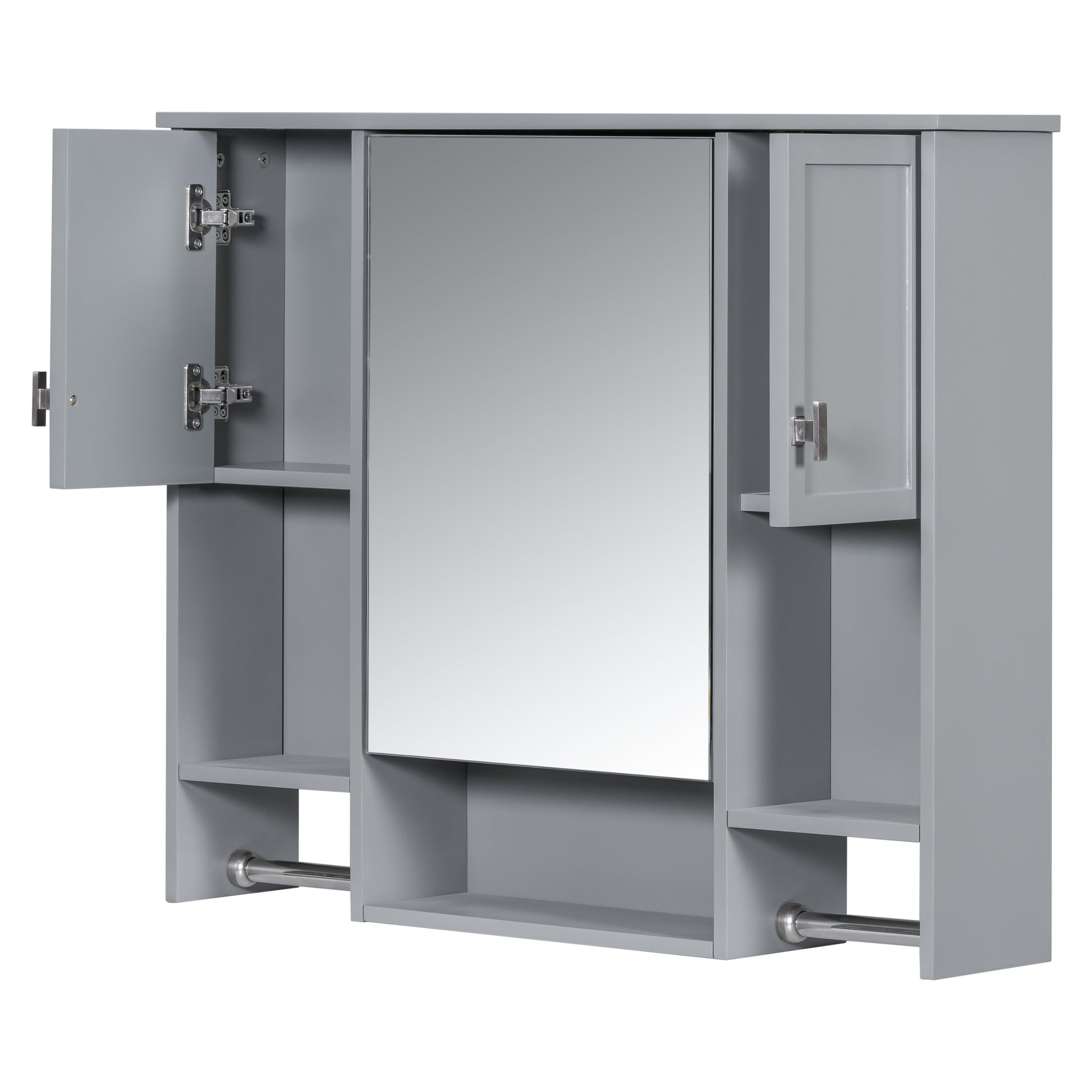 35'' x 28'' Modern Wall Mounted Bathroom Storage grey-2-5+-mirror included-bathroom-wall