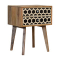 Bone Inlay Scandi Bedside Oak Solid Wood