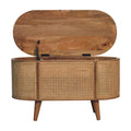 Larrisa Rounded Lid Up Blanket Box Oak Wood Rattan