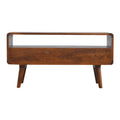 Curved Chestnut Media Unit Chestnut Solid Wood