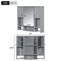 35'' x 28'' Modern Wall Mounted Bathroom Storage grey-2-5+-mirror included-bathroom-wall