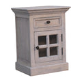 Glazed Stone Bedside Stone White Solid Wood